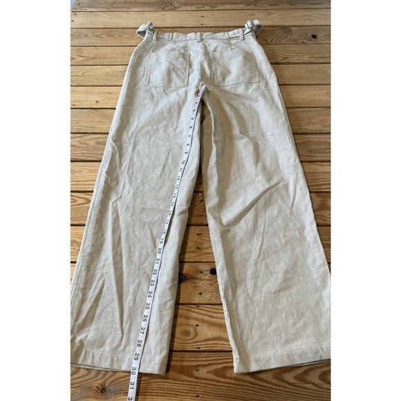 NWT $58.50 Bohme High Waist Corduroy Pants Size Large Women’s Beige - Picture 8 of 10